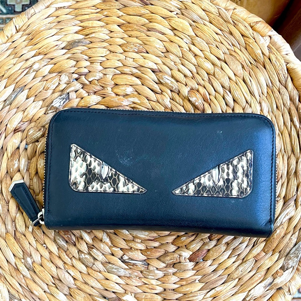 Fendi python monster eye wallet snakeskin